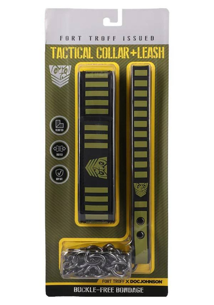Fort TroFF Tactical Collar and Leash Black/Green