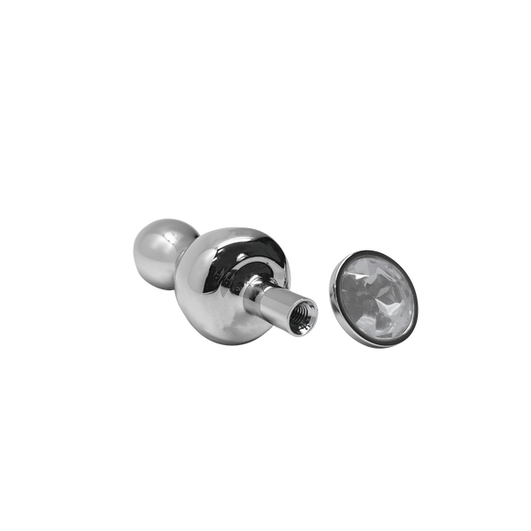 Lollypop Double Ball Metal Plug S White Wooomy