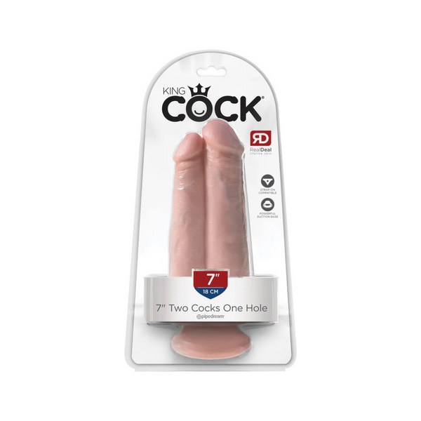Dildo 18Cm King Cock Two Cocks One Hole Light Pipedream