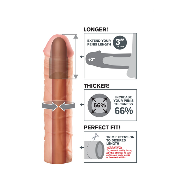 Nakładka Na Penisa Fantasy X-Tensions Mega 3" Extension Light Pipedream