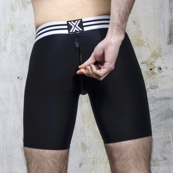 Boxer Bitch Short Black/ White Double Zipper S