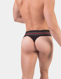 Soft cotton thong with thick elastic Barcode Thong Hildor Black M