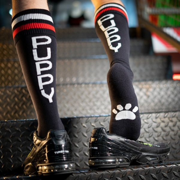 Pieskowe getry Boxer Football Sock Black/red/white PUPPY