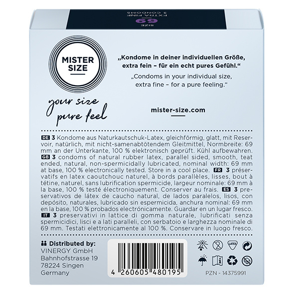 Презервативи 69 мм 3 штуки Mister.Size
