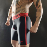 Bithc Short - Elasthane, Ass Open, Front Zip - Black/Red Xl Boxer Barcelona