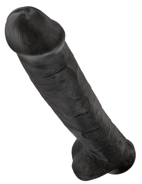 King Cock 15" Cock with Balls Black dildo z jądrami czarne 38cm
