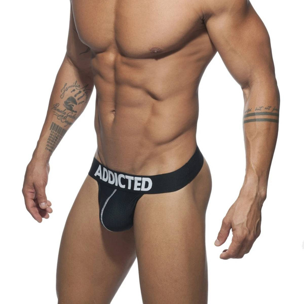 Набір чоловічих стрінгів Addicted 3 Pack Mesh Thong Push Up XL