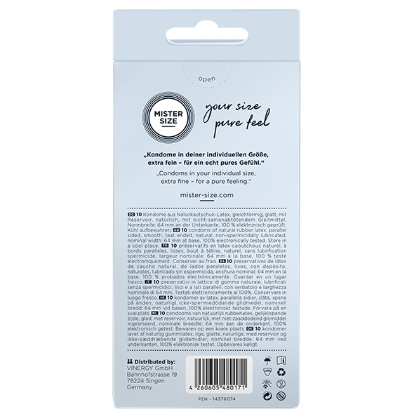 Mister.Size 64 mm Condoms 10 Pieces