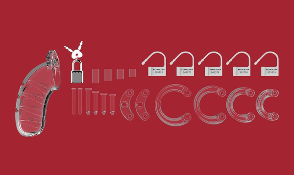 Man Cage Chastity Model 04 Transparent pas cnoty przeźroczysty