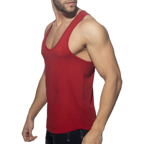 U-Neck Cotton Tank Top Red XXL Addicted