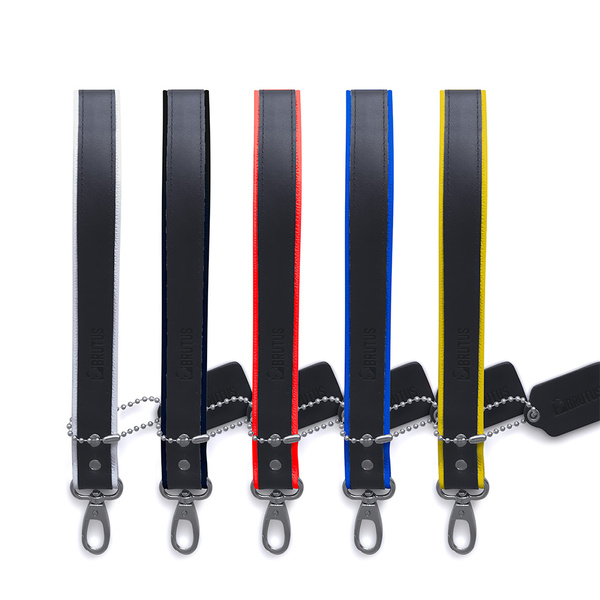 Leather Short Leash Blue Brutus