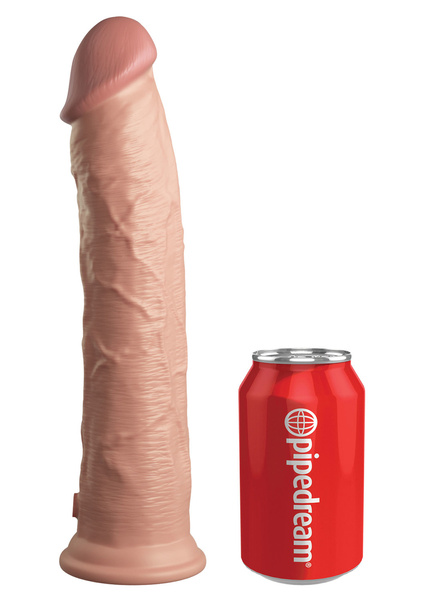Soft Silicone Dildo with Harder Core King Cock 11 Inch Dual Density Silicone Cock Light