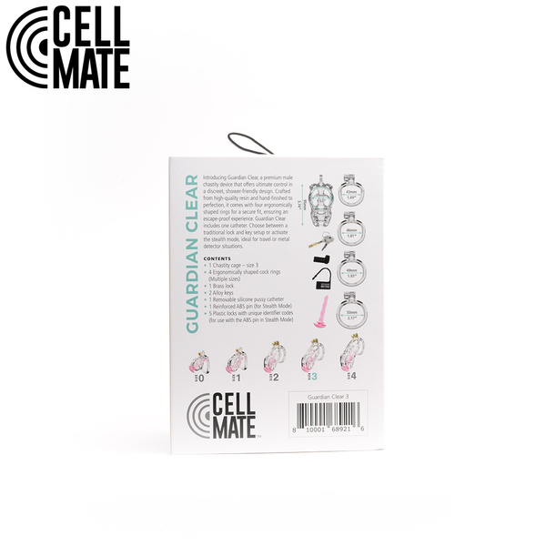 Guardian Chastity Cage Clear Size 3 CELLMATE
