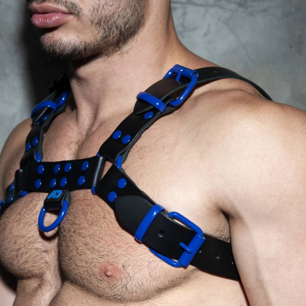 Пояс Fetish Leather Collor Harness Blue L/XL Addicted
