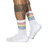 Addicted Rainbow Socks White S/M
