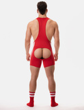 Backless Singlet Dastin Red-White M Barcode Berlin