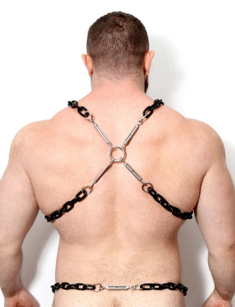 Металева Упряж 104Cm Black Steel Chest Harness 41" Dark Room