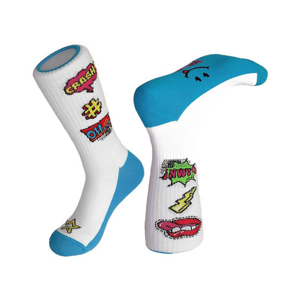 Skarpetki Addiction White Socks Patches