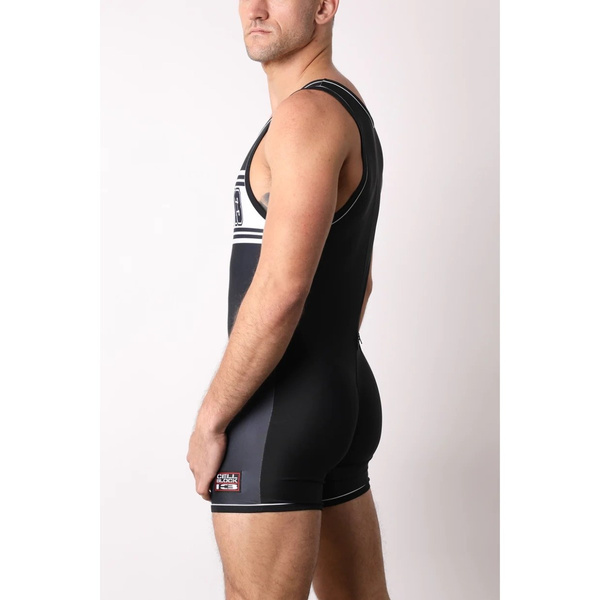 Cellblock Challenger Zipper Singlet Black / White XL
