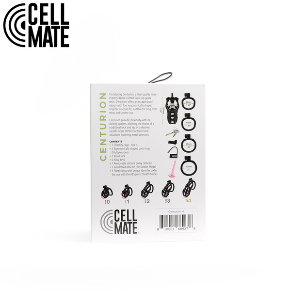Pas cnoty Centurion Chastity Cage Black Size 4 CELLMATE