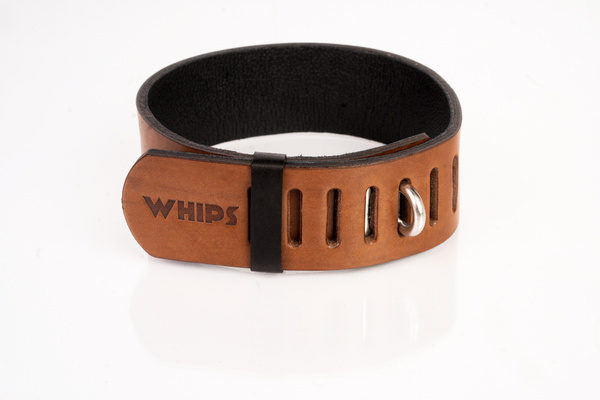 Obroża z kłódką brązowa L Primal Bond Whips