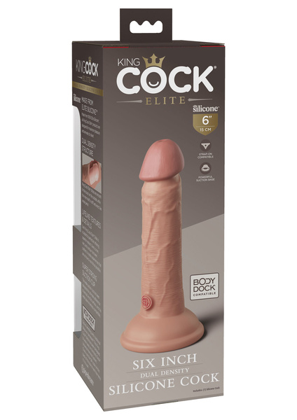 М’яке Силіконове Ділдо З Твердішим Серцем 6 Inch Dual Density Silicone Cock Light King Cock
