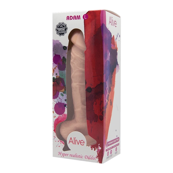 Alive Silikonowe Dildo 21,5 cm Adam L /w Silexpan Flesh