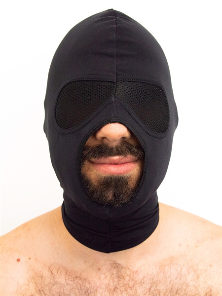 BDSM Hood Mister B Lycra Visor Hood Black