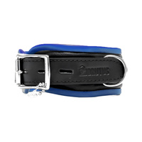 Leather Collar Black/Blue Brutus