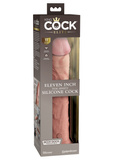 Soft Silicone Dildo with Harder Core King Cock 11 Inch Dual Density Silicone Cock Light