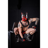 Mr-S-Leather Neoprene K9 Hood Red L