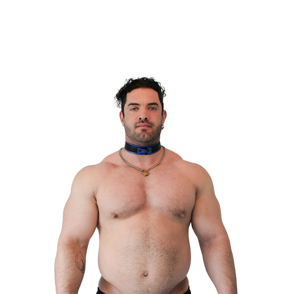 Vegan Puppy Collar Black-Blue Brutus