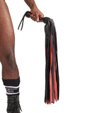Mister B pejcz Impact Premium Leather Flogger Black Red