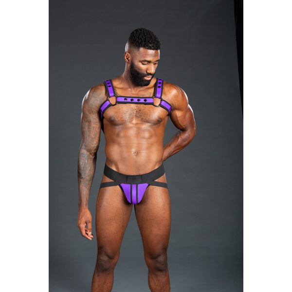 Neo Bold Color Bulldog Harness Purple S/M Mr-S-Leather