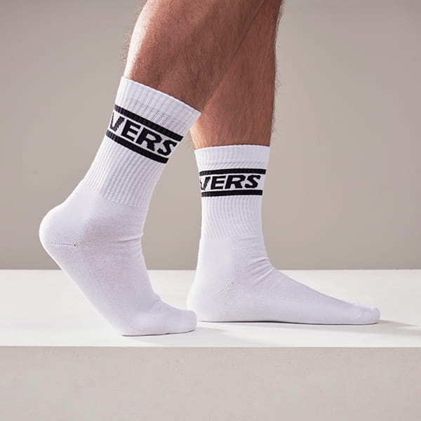 Mister B Crew Socks Vers 2-Pack White 38-41
