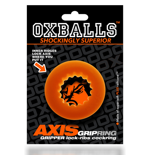 Pierścień erekcyjny Axis Rib Griphold Cockring Ice Orange Oxballs