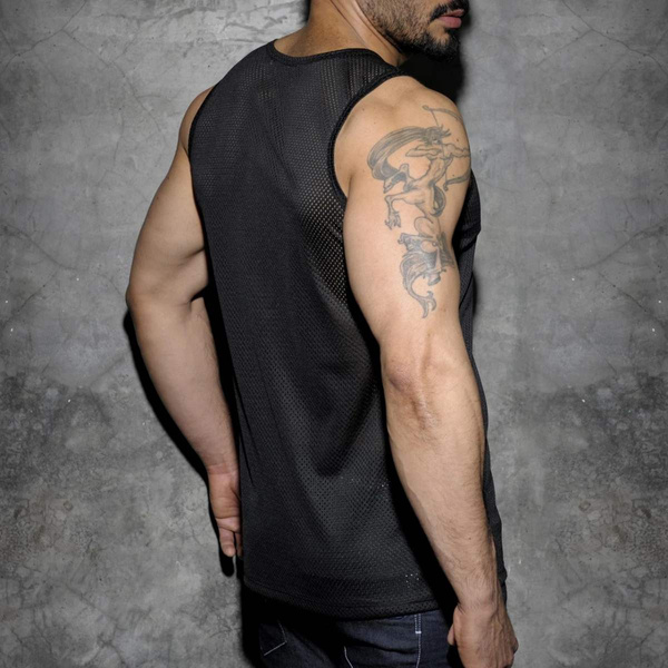 Bezrękawnik Mesh Tank Top Red S Addicted Fetish
