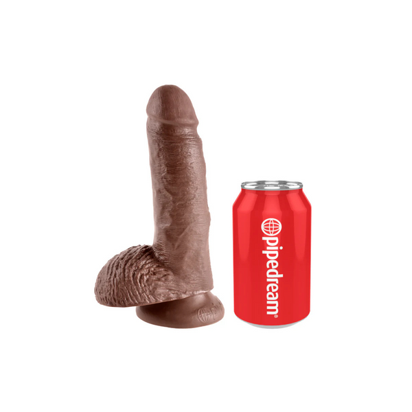Dildo 18Cm King Cock With Balls Brown Pipedream