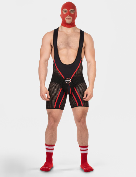 Czerwona kominiarka Face Mask Tase Red Barcode