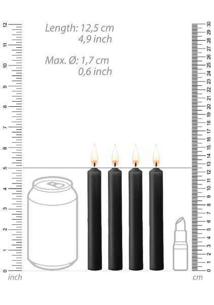 Ouch! Teasing Wax Candles 4-pack Black