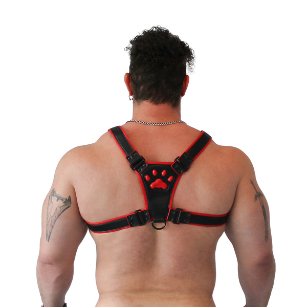 Vegan Puppy Harness Black-Red L/XL Brutus