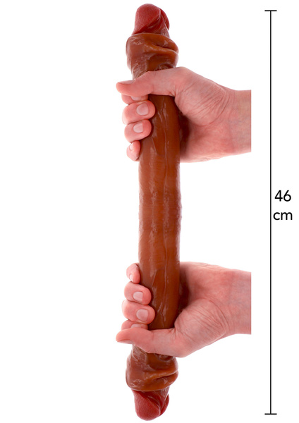 Podwójne dildo ToyJoy Get Real Silicone Foreskin Double Dong 46cm