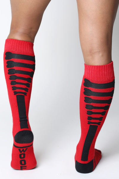 Bawełniane getry dla psiaka CellBlock13 Kennel Club Bones Knee High Sock Red 42-47