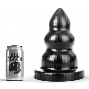 Anal plug AB96 Triple Pleasure M 23 x 13cm All Black 