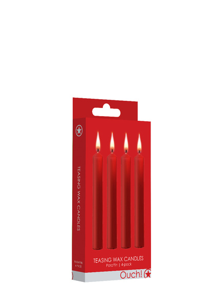 Teasing Wax Candles 4-Pack Red - Червоний набір свічок для BDSM Ouch! by Shots