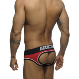 Slipy Double Piping Bottomless Brief Red M Addicted