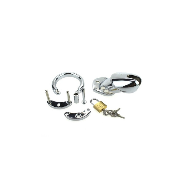 Чоловічий металевий пояс цноти Generique Steel Padlock Chastity Cage 40 мм Men4Men