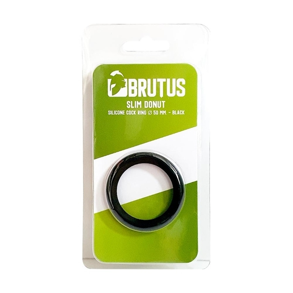 Silikonowy pierścień erekcyjny Brutus Slim Donut Silicone Cock Ring Black 50 mm