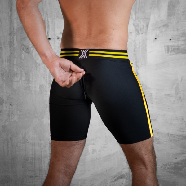 Bitch Short Double Zipper Black/ Yellow S Boxer Barcelona