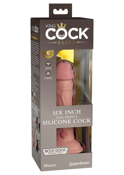 М’яке Силіконове Ділдо З Твердішим Серцем 6 Inch Dual Density Silicone Cock Light King Cock